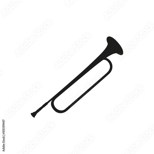 Bugle Brass Musical Instrument, Vector Illustration isolated on white