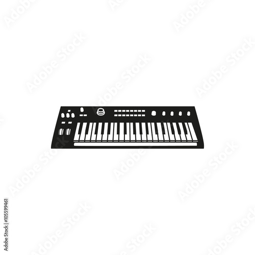 Vector illustration of Synthesizer on white background