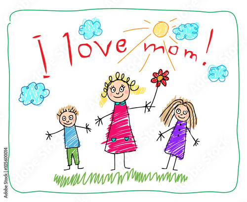 Kids Drawing. The Mother's Day