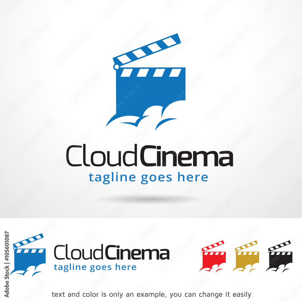 Cloud Cinema Logo Template Design Vector 