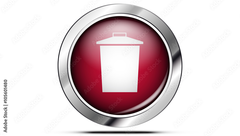 Picto poubelle fermer rouge Stock Vector | Adobe Stock