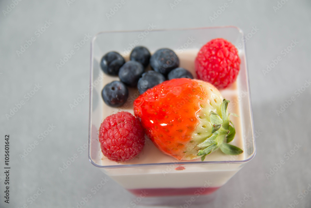 panacotta with fresh fruit on top panacotta with fresh fruit on top
