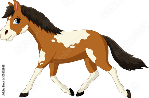 Illustration of a beautiful horse isolated on white background