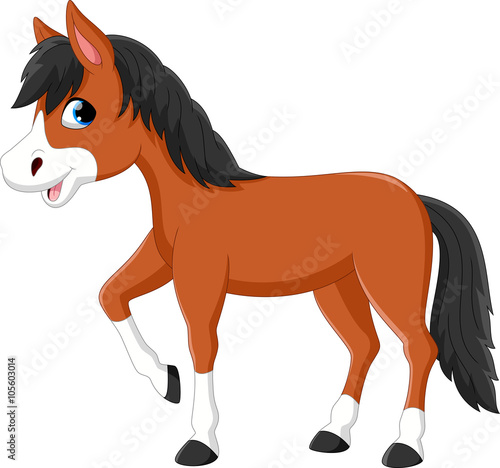 Illustration of a beautiful horse isolated on white background