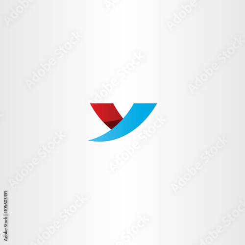 blue red icon letter y logo y symbol design