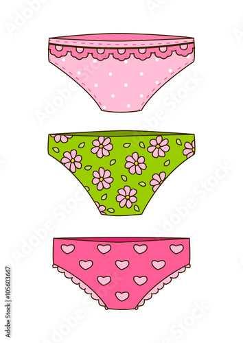 Set of cute color panties 