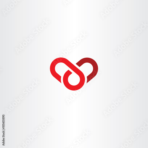 knot heart shape vector icon logo