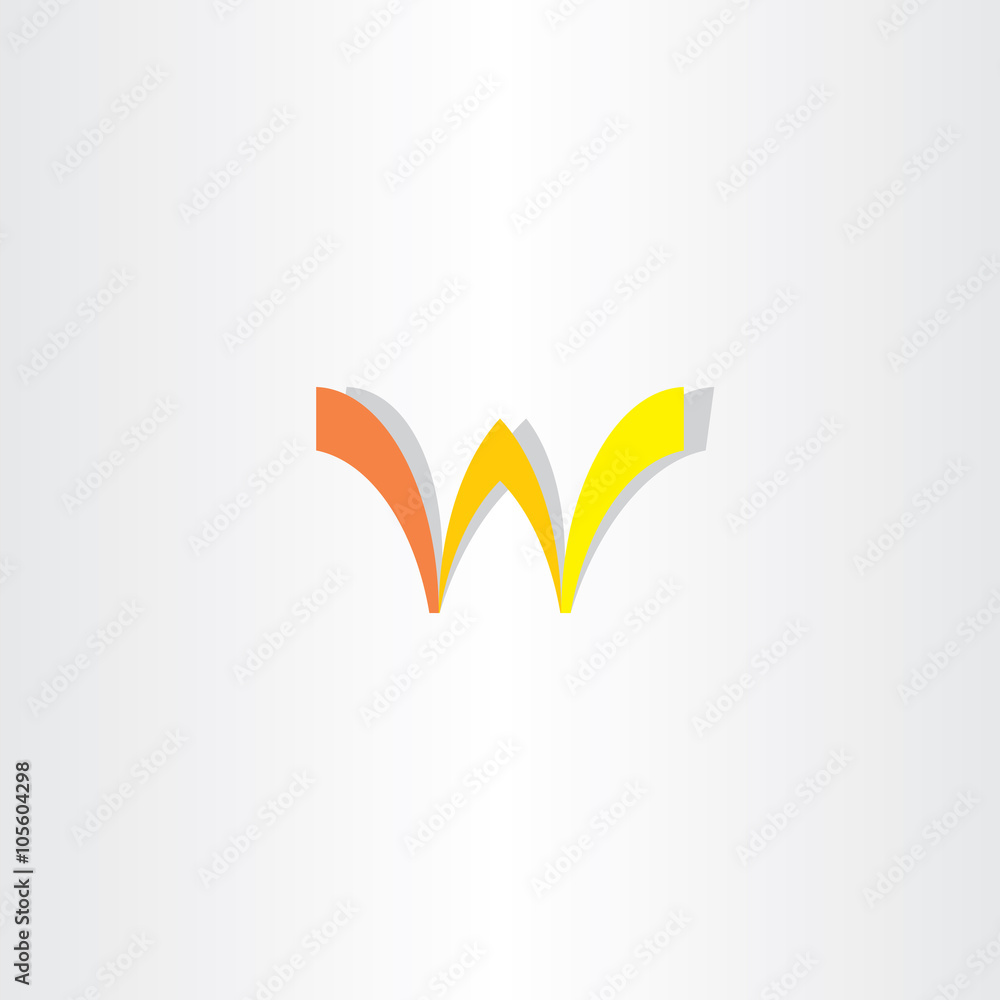 orange yellow letter w sign symbol