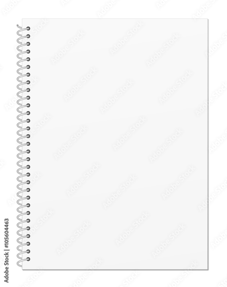 Blank white paper spiral notebook Stock Vector by ©happyroman