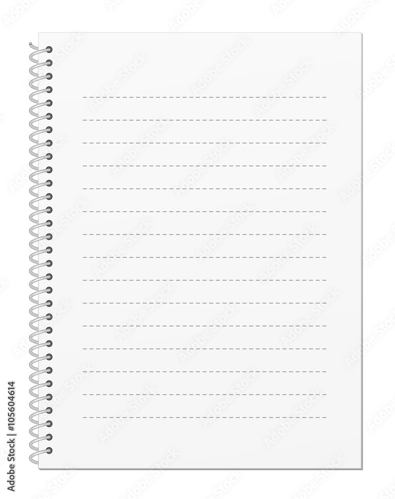 Blank Spiral Notebook Isolated On White Stock Photo - Download