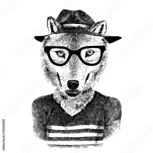 Dressed up wolf