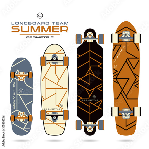 Geometric lines print on longboards