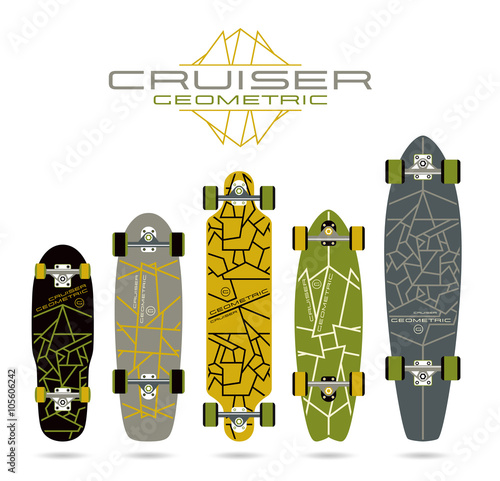 Geometric lines print on longboards