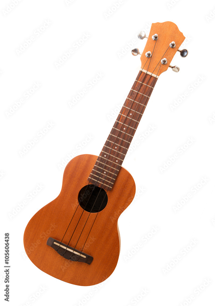 Fototapeta premium ukulele in fondo bianco