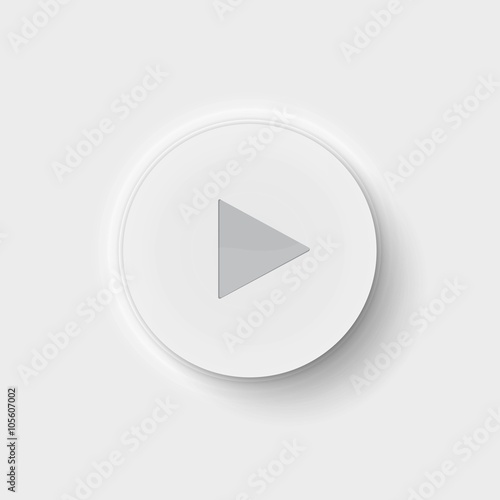 button Play icon with realistic design shadow