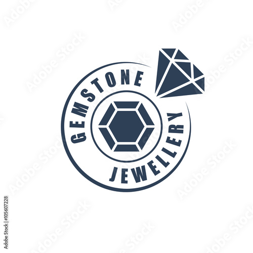 Jewellery logotype, diamond silhouette