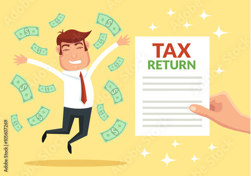 Tax return. Vector flat illustration