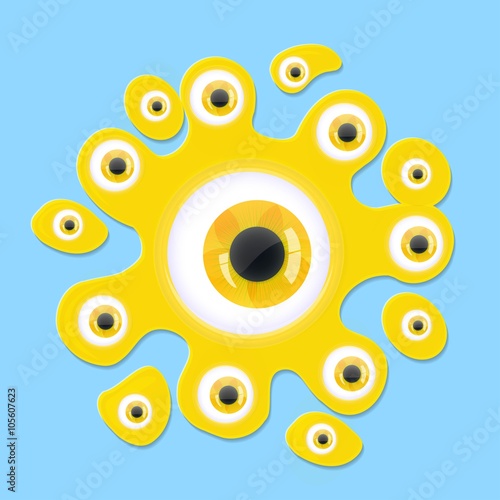 yellow spot with cartoon eyes
