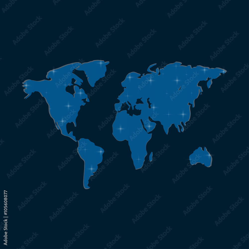 Fototapeta premium world map with spotlights