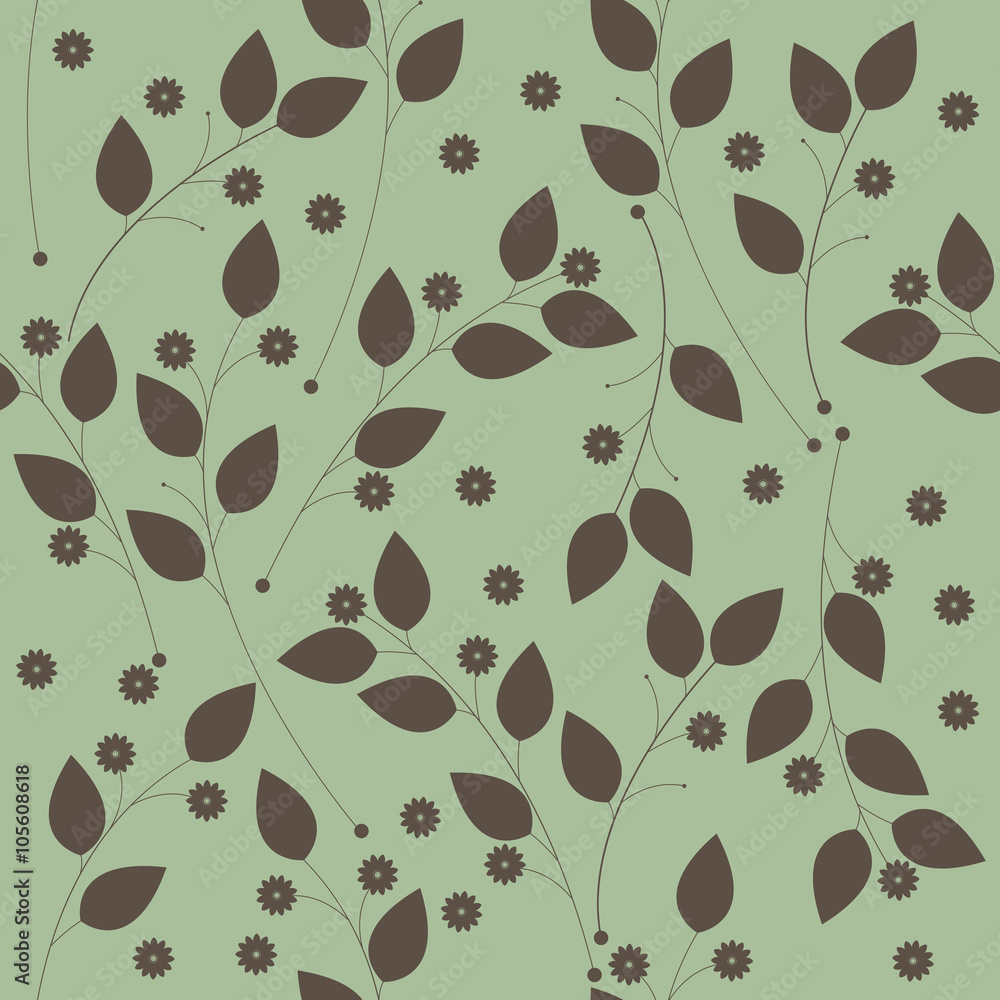 Stylish seamless pattern with flowers and leaves Stylish seamless pattern with flowers and leaves