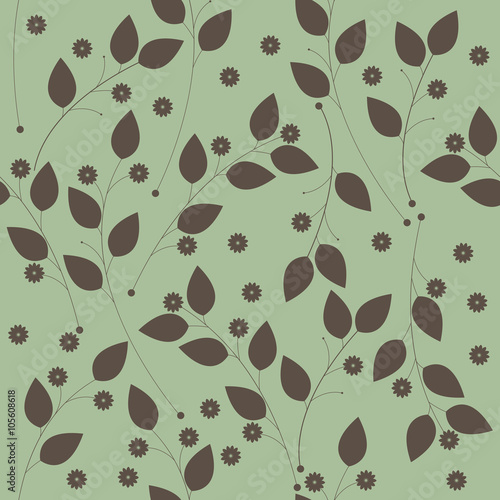 Stylish seamless pattern with flowers and leaves