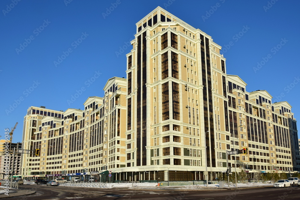 Fototapeta premium Modern residential building in Astana, capital of Kazakhstan