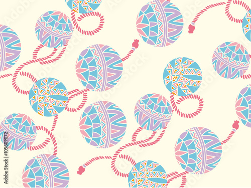 Pattern with Japanese Temari Balls