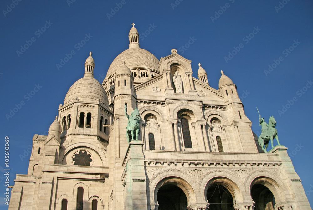 PARIS, FRANCE - NOVEMBER 27, 2009: Details of the Basilica of the Sacred Heart of Paris (Sacre-Coeur) that is a Roman Catholic church. Located at the Montmartre.