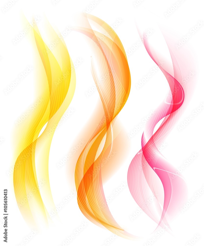 Vecteur Stock Smooth colorful smoke isolated on white background