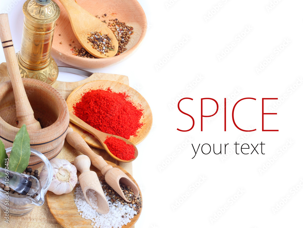 Spice in Wooden Spoon isolated white background
Spice in Wooden Spoon isolated white background
