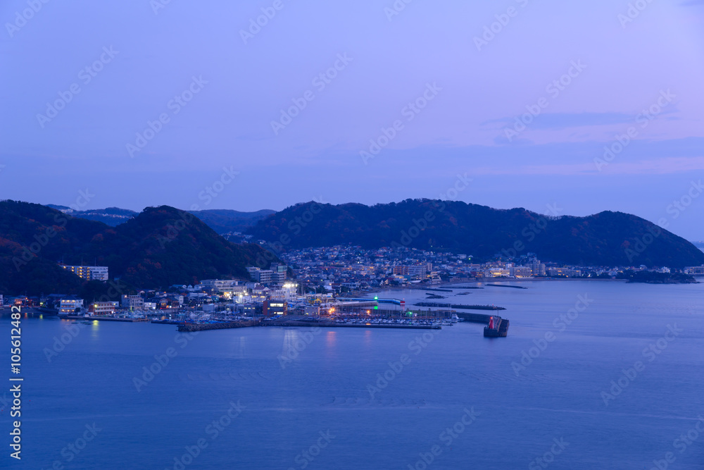 Night scene of Zushi and Hayama in Kanagawa, Japan Night scene of Zushi and Hayama in Kanagawa, Japan