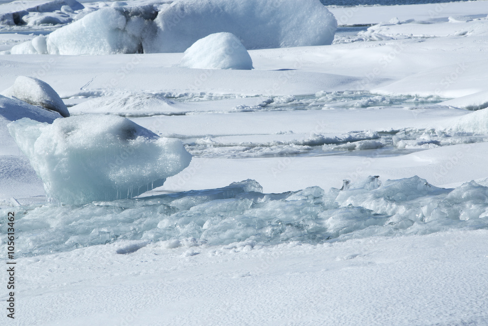 Ice blocks at glacier lagoon Jokulsarlon, Iceland Ice blocks at glacier lagoon Jokulsarlon, Iceland