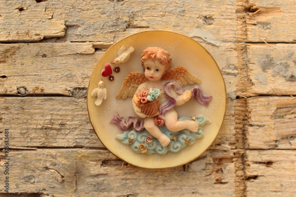 Valentine's Day greeting card with heart and cupid Valentine's Day greeting card with heart and cupid