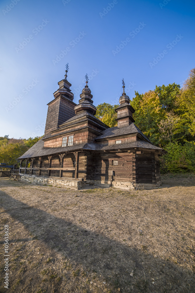 old traditional wooden church from Zakarpattia region
