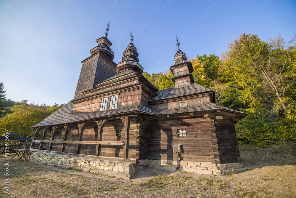 old traditional wooden church from Zakarpattia region
