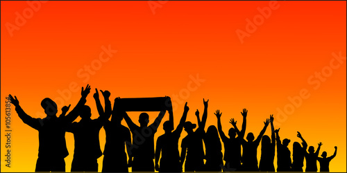 Crowd of fans for sports and concerts 