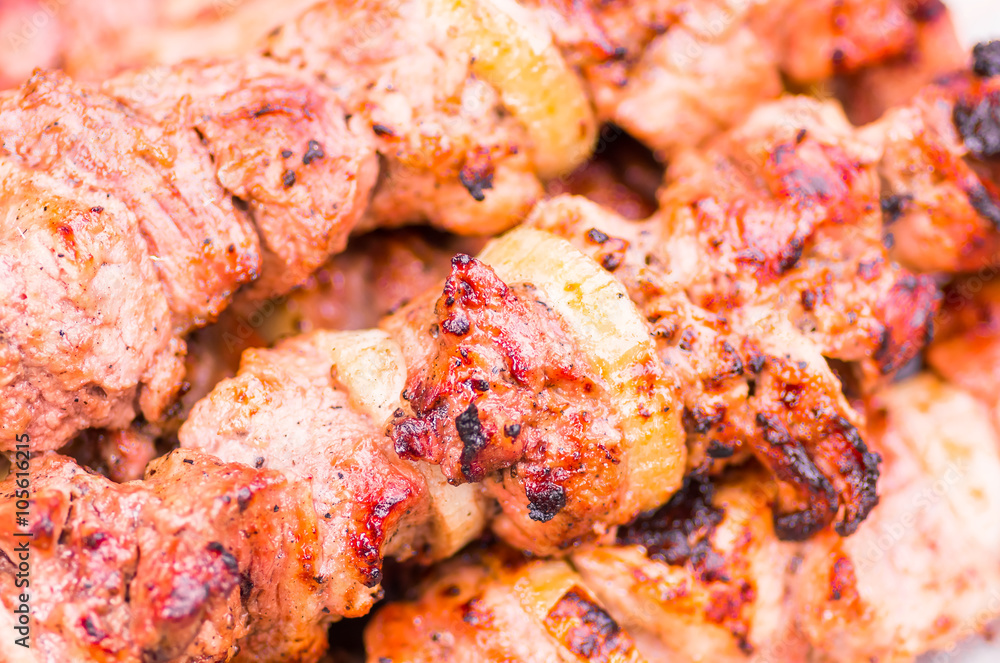 Grilled skewers of meat Grilled skewers of meat