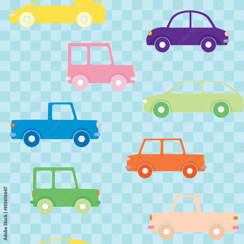 Colorful cars seamless pattern Colorful cars seamless pattern