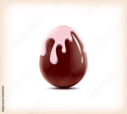 Сolored chocolate egg with creame