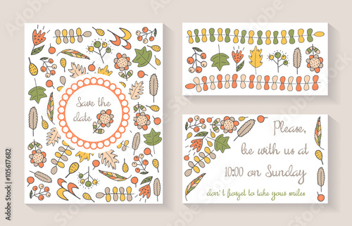 Wallpaper Mural Cute doodle save the date or baby shower card, invitation, brochure, cover  Torontodigital.ca