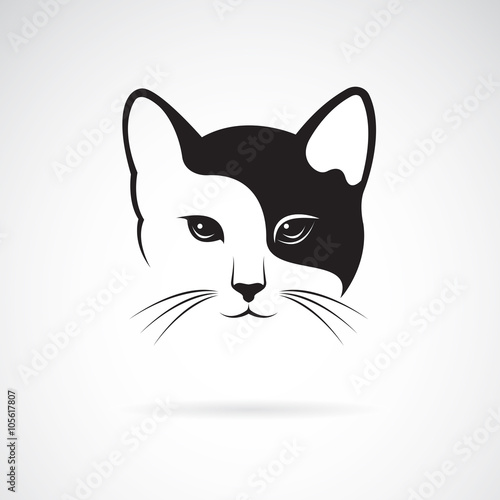 Vector of a cat face design on white background. Pets, Animals.