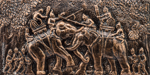 War elephant low relief