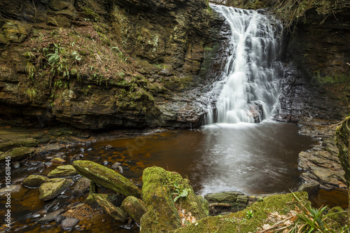 Hareshaw Linn. Waterfall near Bellingham in the county of Northumberland  England  UK.