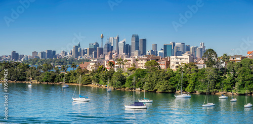 Looking across Cremorne Point from Mosman Bay to the city of Sydney photo