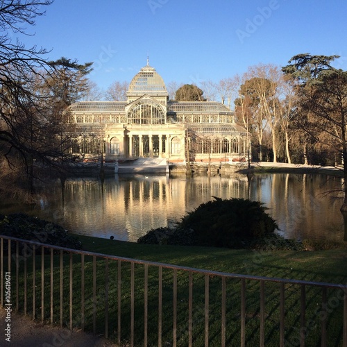 Pond at Palacio de Cristal, in Retiro Park, Madrid