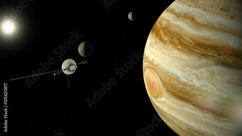 Voyager Spacecraft Jupiter Pass Animation 4k