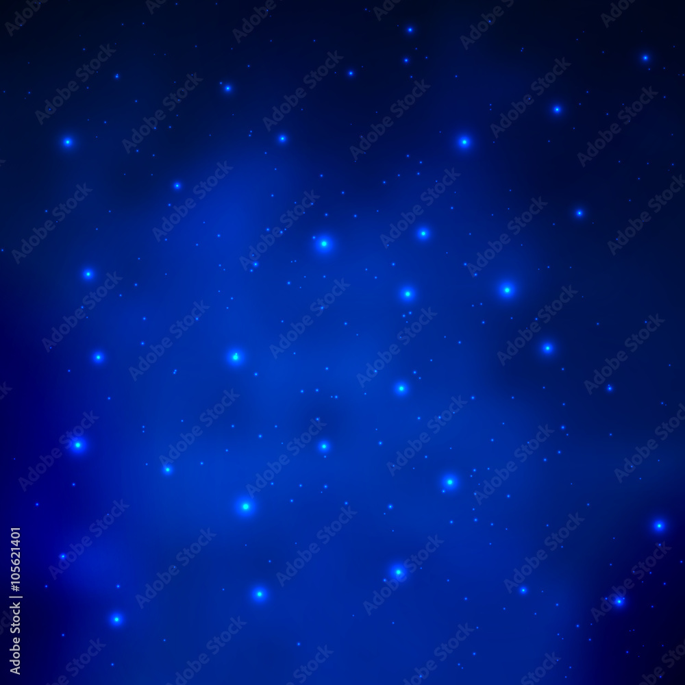 Abstract vector background with night sky and stars