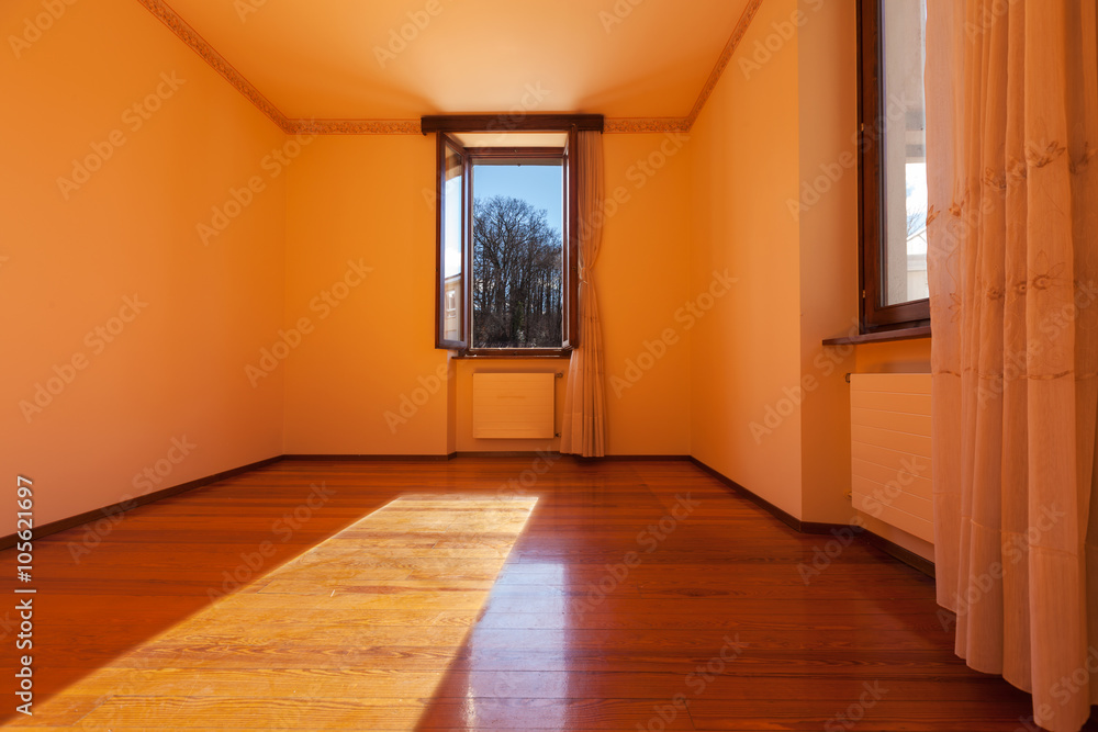 Fototapeta premium Empty room with parquet floor