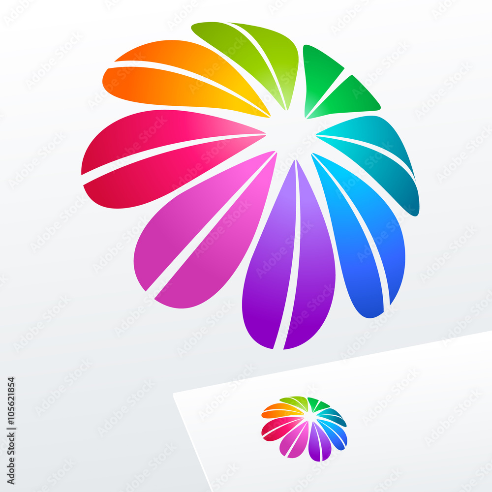 Abstract vector sign with flower. Logo for Cosmetics and Fashion Abstract vector sign with flower. Logo for Cosmetics and Fashion