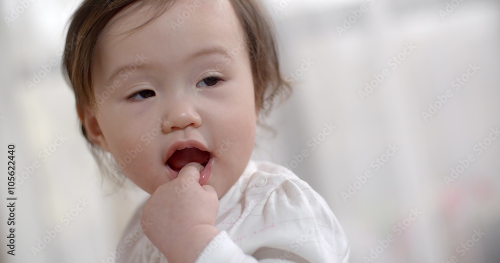 very cute Asian baby 1 year portrait, slow motion very cute Asian baby 1 year portrait, slow motion